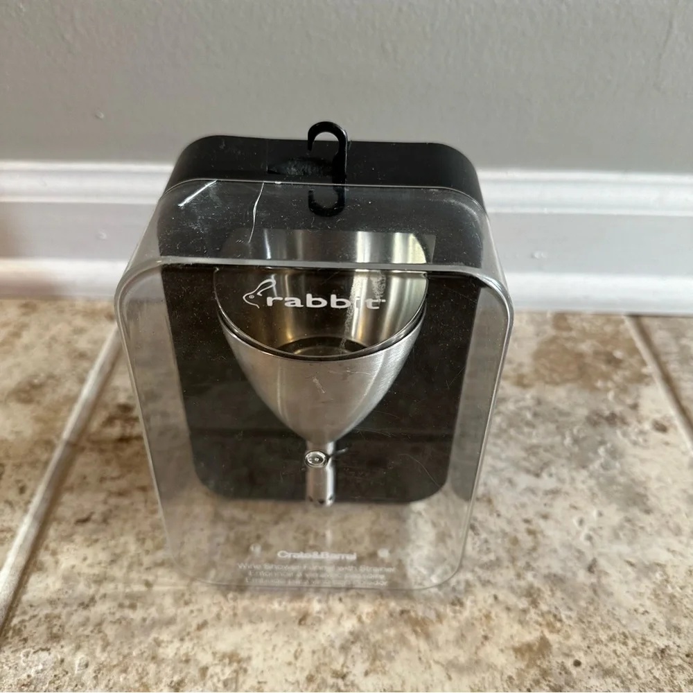 Crate & Barrel Rabbit Wine Shower Funnel w/ Strainer